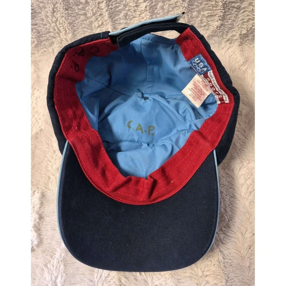 Vintage 2002 Olympics Winter USA by Roots Blue/Red Hat Cap Adjustable Strapback